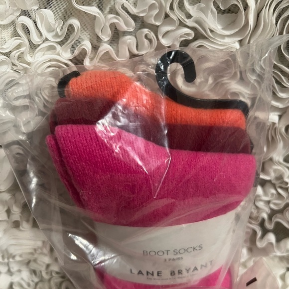 BNWT! Lane Bryant Pink,cherry,orange Boot Socks 3 pairs 🩷❤️🧡 - Picture 4 of 4
